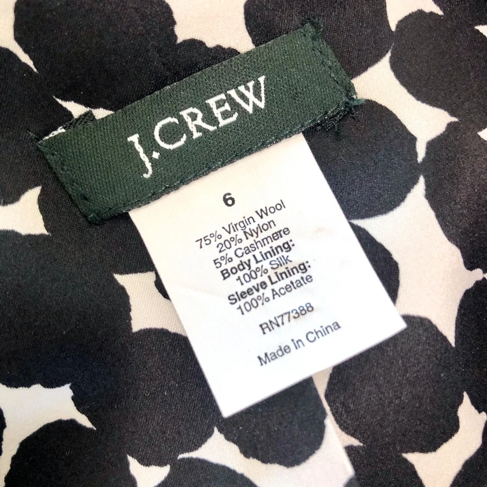 J. Crew Brown Felted Wool 3-Button Blazer Size 6